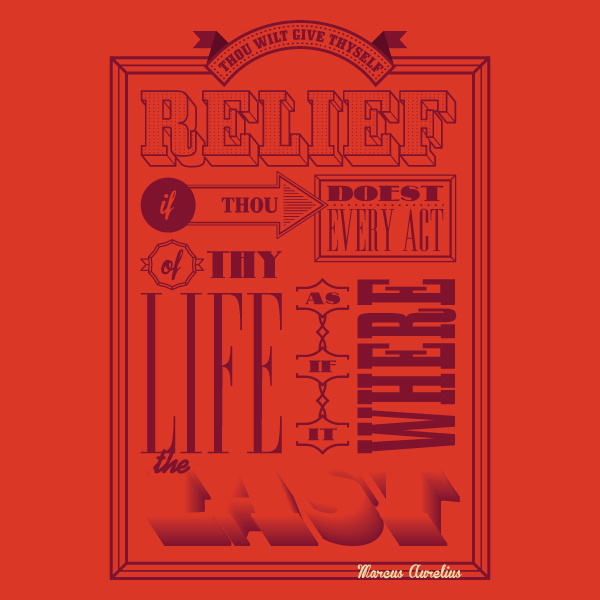 The Gift of Words #relief #orange #brown #last #life #typography