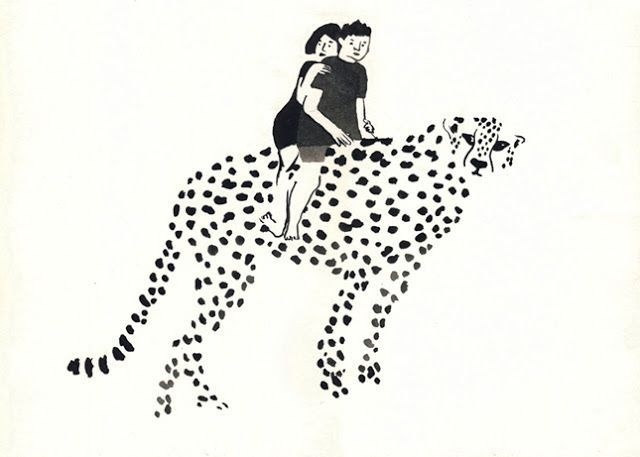 ona trabal #leopard #couple #cat #dots #illustration