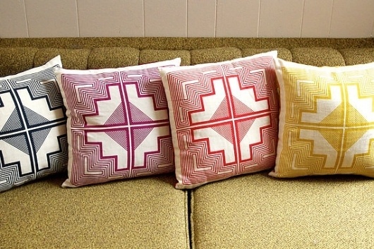 16x16 native quilt pillow mulberry purple by shapescolors #pillow #geometric #navajo