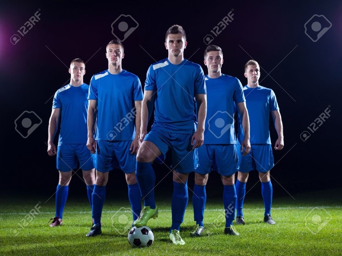 Soccer Players Team Group Isolated On Black Background Stock Photo, Picture And Royalty Free Image. Image 30503718.