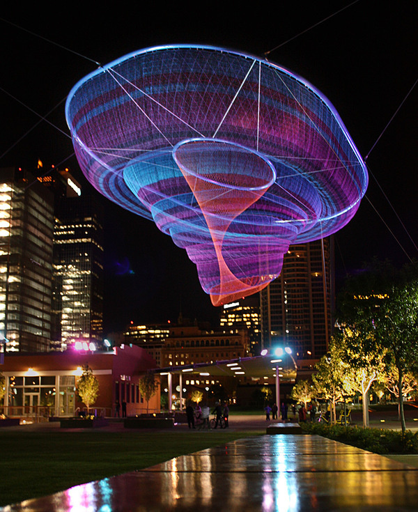 Giant Suspended Net Installations by Janet Echelman #sculpture #net