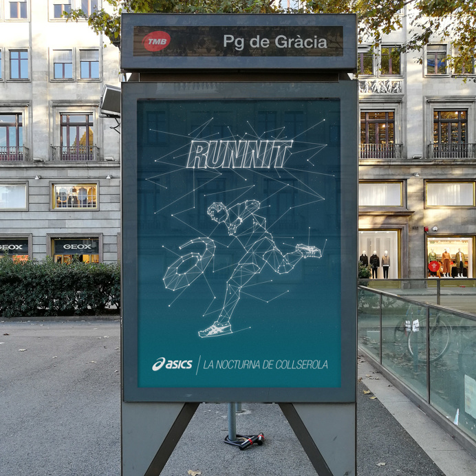 Key Visual for ASICS #asics #running #stars #sky #night #race #runner #illustration #constellation #poster #street