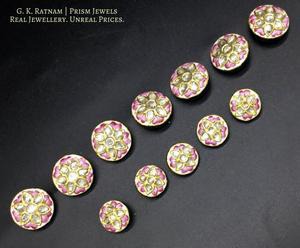 Sherwani Buttons - gold diamond polki kundan meena jadau jewellery