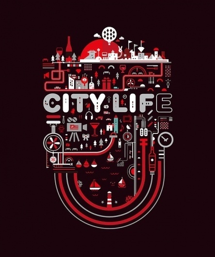 Various Illustrations 2012 on the Behance Network #vector #white #red #poster #grey