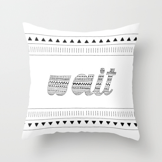 Wait - throw pillow