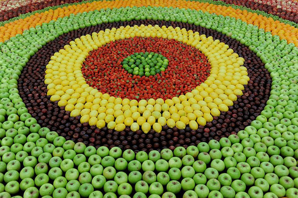 CJWHO ™ (Decorative Carpet Design Made Completely With...) #kenzo #design #fruits #colors #carpet #art #fashion
