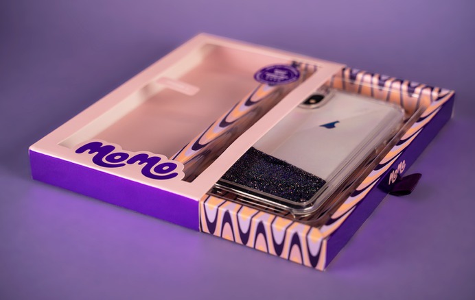 Momo Smartphone Case Packaging Inspired by the 1970s