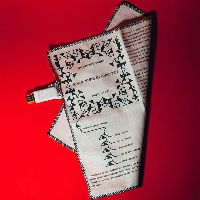 #NEW Music Cloth #album #cover for Rona Nishliu - Me Motive Tonat. #albanian #motives #graphics #silk #print #fabric #usb #stick #experimen