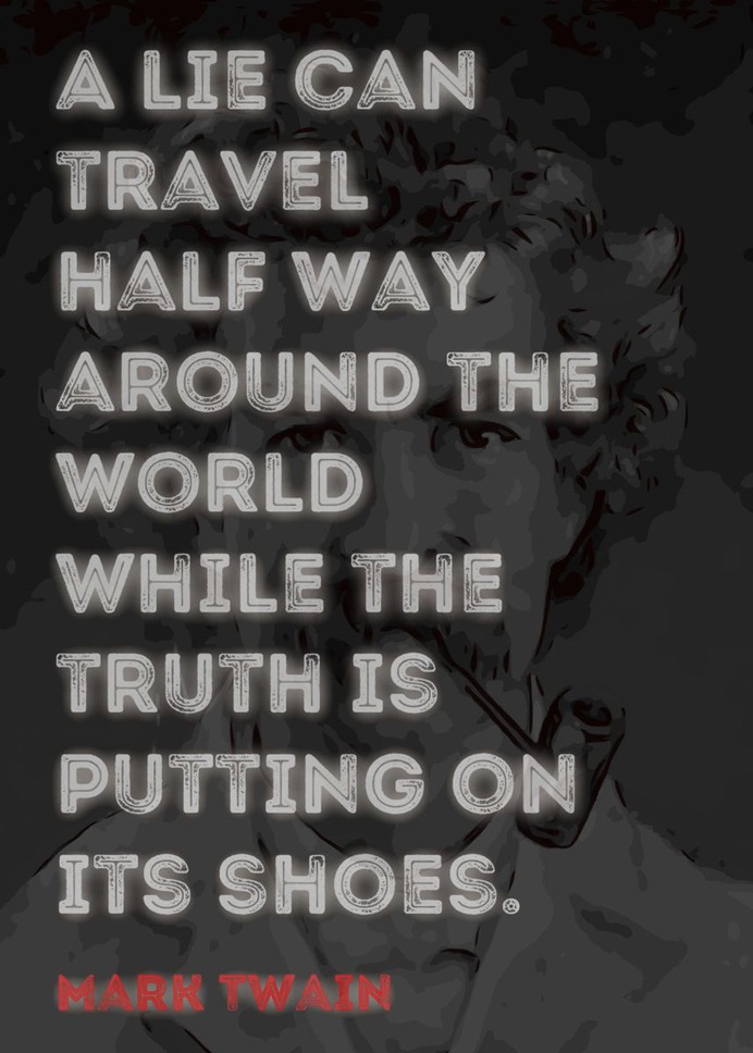 "Mark Twain Quote" Poster Print on metal by Sam Kal