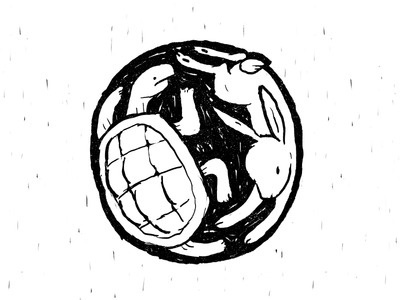 Rough Sketch by Dave Coleman #illustration #drawn #turtle #rabbit #hand