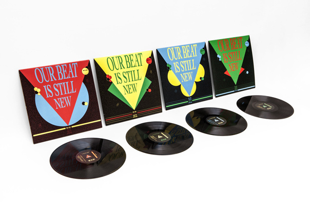 Vinyl cover design for We Play House Recordings "Our Beat Is Still New". 4 Records with 'new' new-beat. Mayz.be Ghent Belgium #mayz #house #we #record #vinyl #play #series #minimal #beat #new
