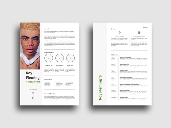 Free Makeup Artist Resume Template with Clean Design