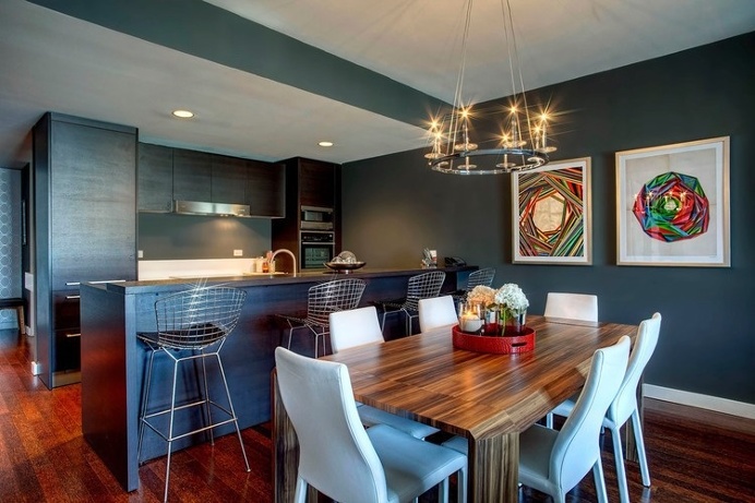 apartment, interior design, living room, dining room