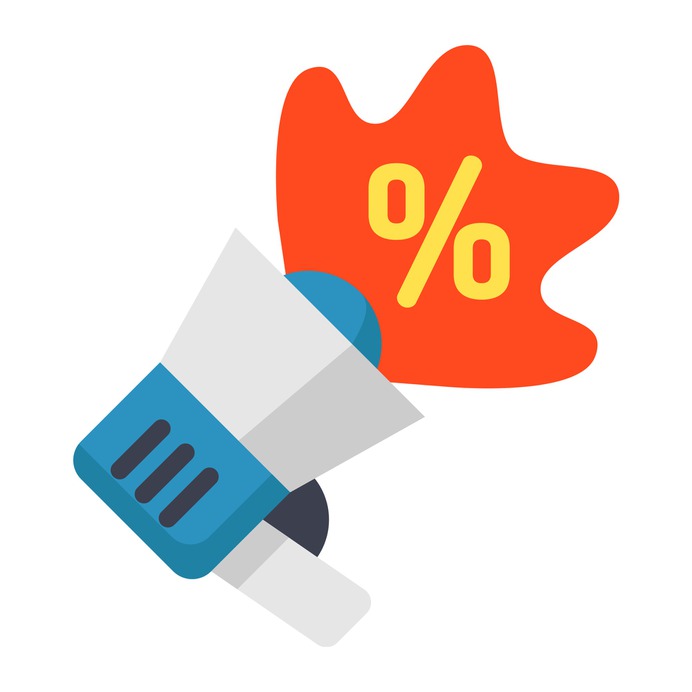 See more icon inspiration related to discount, offer, speaker, loud, commerce and shopping, ads, advertising, megaphone, communications, marketing and sound on Flaticon.