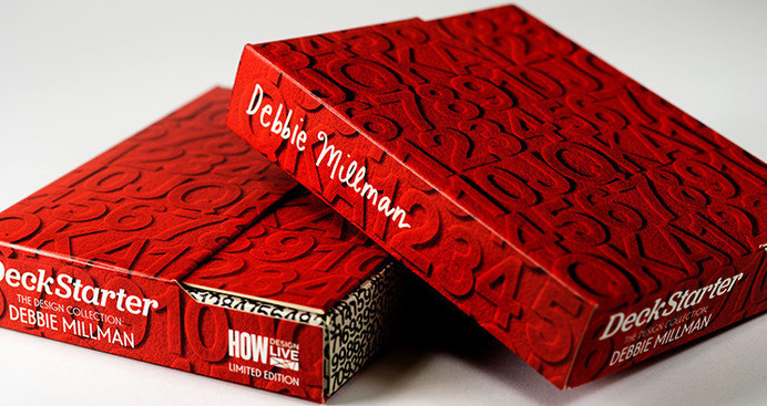 These limited edition playing cards designed by Debbie Millman exhibit the poetic beauty of her bold and experimental hand-set typography. #design #playing #poetry #type #cards