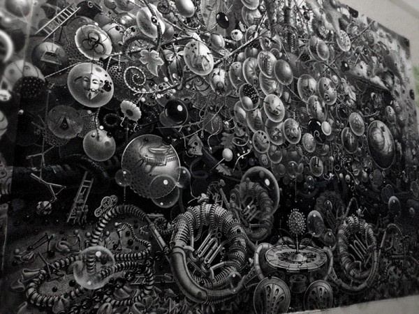 Incredible Surreal Mural Drawings by Samuel Gomez