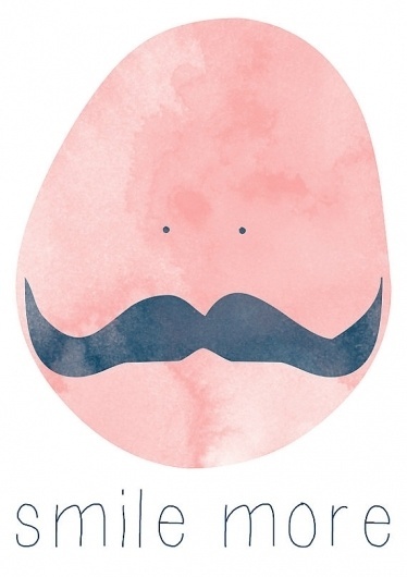Smile Print by vaporqualquer on Etsy #print #moustache #illustration