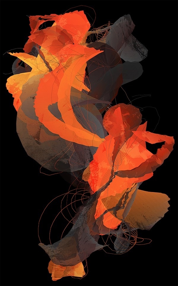 Unfold - Nick Taylor #abstract #design #orange #illustration #unfold #art #painting #surreal #collage