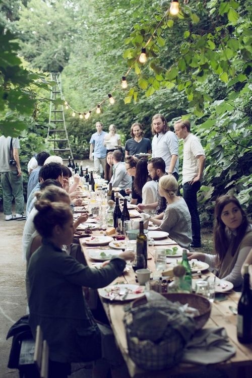 (9) Likes | Tumblr #people #food #forest #long table