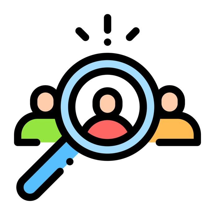 See more icon inspiration related to research, user, businessman, chosen, recruitment, recruits, professions and jobs, human resources, loupe, miscellaneous, business and people on Flaticon.
