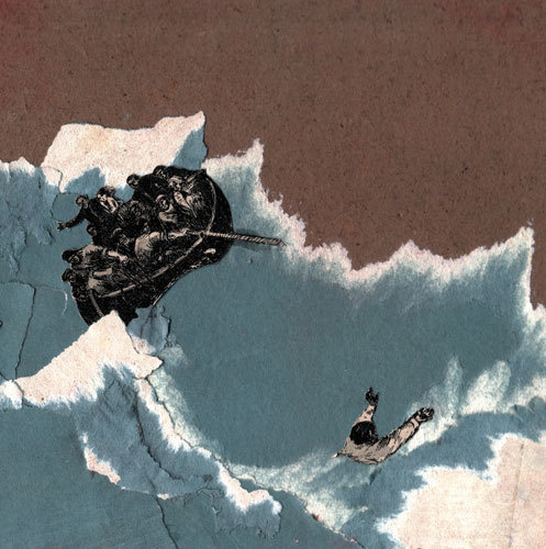 Clemens Habicht #illustration #sea #storm #boat #papercut #collage
