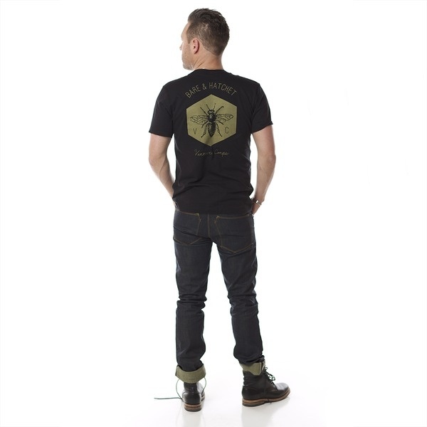 Venture Corps | Bee's Knees by: Bare & Hatchet #apparel #bee #shirt #illustration #photography #portrait #fashion #denim #boots #typography
