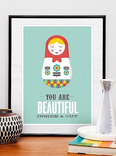 Russian Doll print poster inspirational art quote art by handz #quote #print #russian #matryoshka #doll #illustration #poster #art #typography