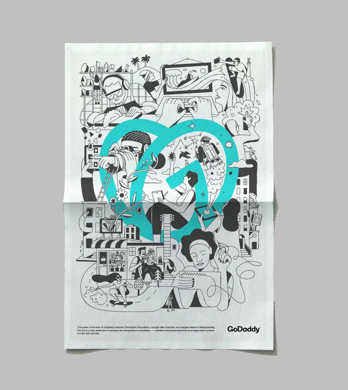 New Logo and Identity for GoDaddy done In-house