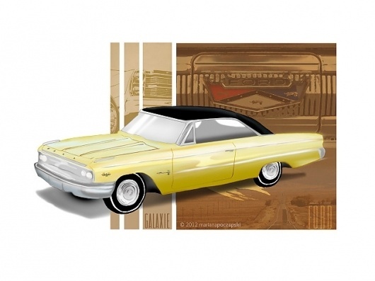 ford galaxie - marianapoczapski #illustration #car #galaxie #ford