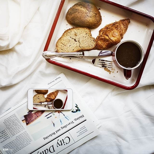 Breakfast in bed. #Sample - Be inspired by Rawpixel.com #breakfast #bed #morning #hungry #relax #chill #realimage #social #branding #socia