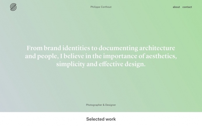 Philippe Corthout designer www.shortwood.be Webdesign website porfolio inspiration beautiful minimal simple aesthetics featured as site of t
