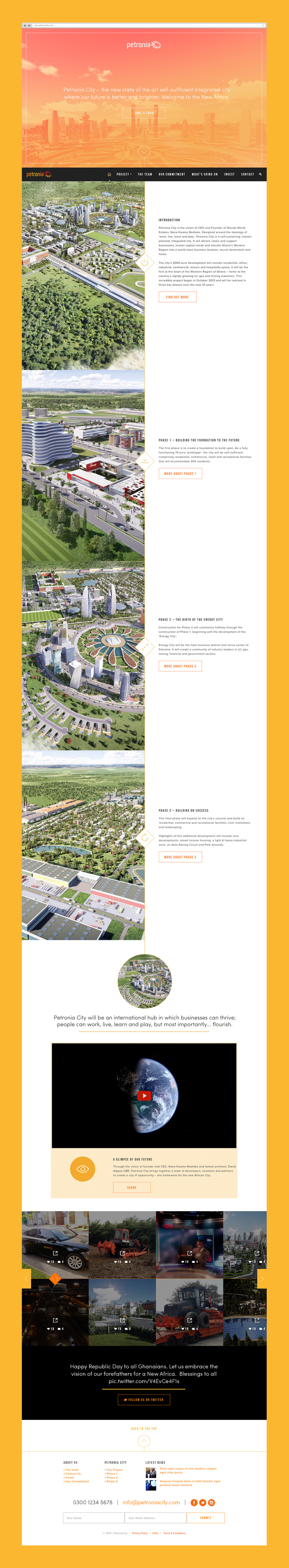 Petronia City Website design