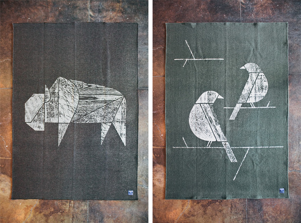 Birds_Bison_Flat_Update #print #design #woodblock