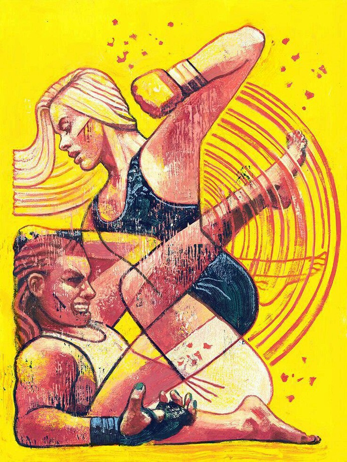 Muay Thai Female Drawing