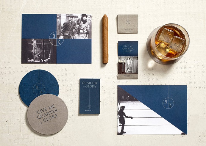 Quarter + Glory Identity - Mindsparkle Mag Beautiful identity designed for Quarter + Glory, an American style pub, created by LMNOP Creative in Brooklyn, NY. #branding #corporate #design #identity #color #photography #graphic #design #gallery #blog #project #mindsparkle #mag #beautiful #portfolio #designer