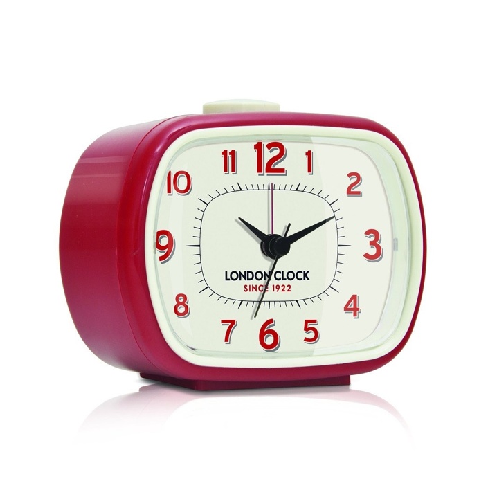 London Clock Company 'GEO' Alarm Clock, Red 8.5cm x 10.5cm x 5.5cm