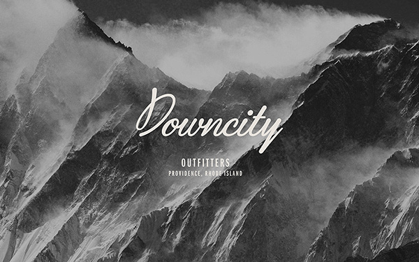 Downcity Outfitters on Behance #script #white #branding #black #and #logo #mountains #typography