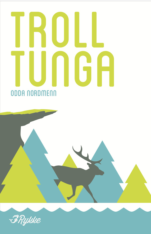 Scandinavian travel poster for the Rykke ferry service. #norway #troll #reindeer #tree #pine #tunga #scandinavia #rykke