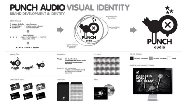 Bruno Tatsumi / Punch Audio #stationary #branding #development #identity #punch #logo