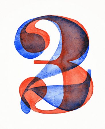 Resistenza watercolor numbers