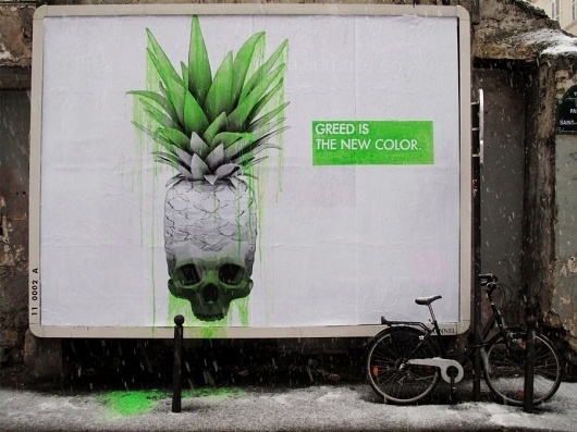 Ludo, 'Greed Is The New Color', Paris - unurth | street art #paste #ludo #art #street #wheat