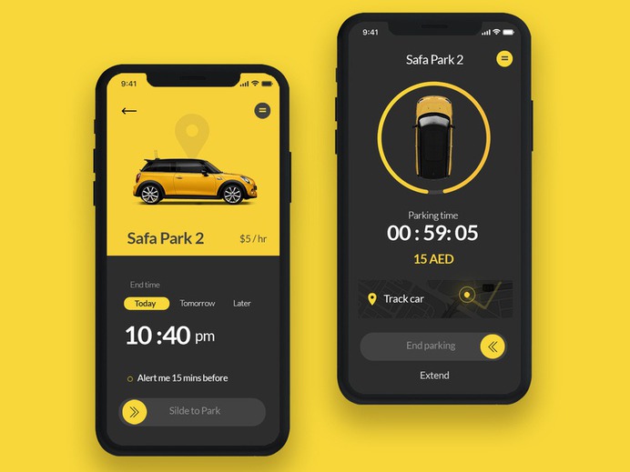 Car parking app design ux ui app
