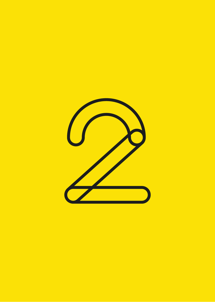 Two #numbers #geometric #two #typography