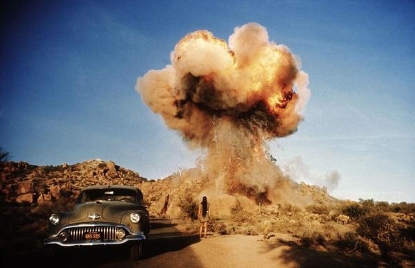 On the set of "Zabriskie Point" directed by Michelangelo Antonioni, USA, 1968. #mushroom #explosion #cloud #pyrotechnics #photography #vintage #film