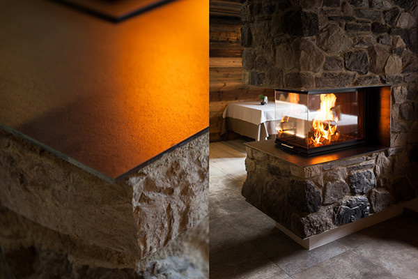 Hafnerei Tyrol on Behance #stone #austria #design #pitztal #architecture #fire #fireplace