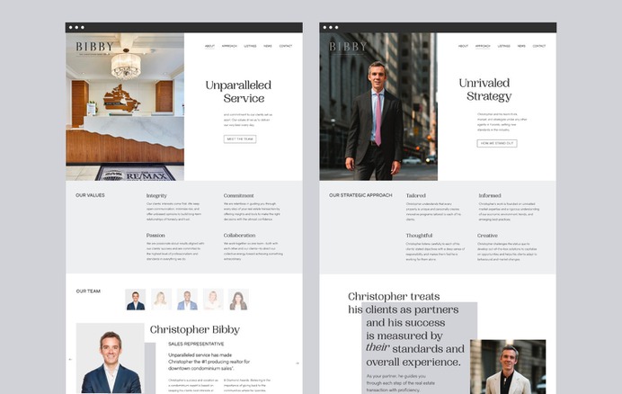 The Bibby Group Desktop Website - About and Approach Pages