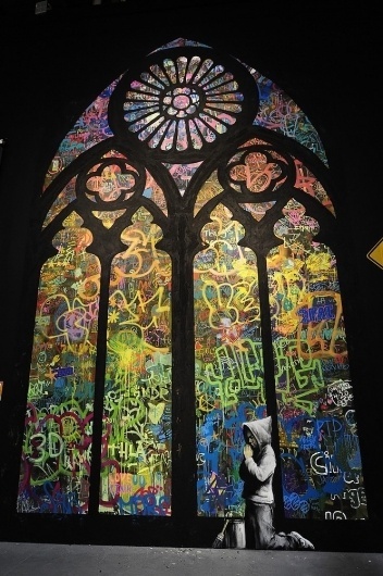 ARTINFO - #graffiti #banksy #art #window #stained