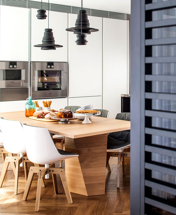 B House – Modern Dwelling with Dark Accents - #diningroom, #table, #chairs, #interior, #decor, dining area