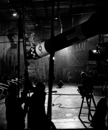 Slim PickensÂ during the filming ofÂ Dr. Strangelove... | Old Hollywood #film #kubrick #white #strangelove #black #the #scenes #behind #and