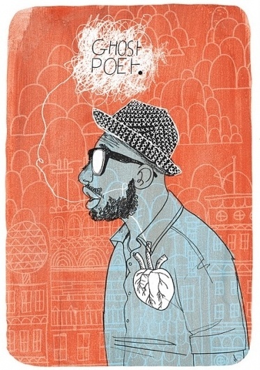 mr steve mccarthys illustration blog #heart #ghost #print #screen #illustration #poet
